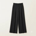 High-Waisted Double-Button Wide-Leg Trousers